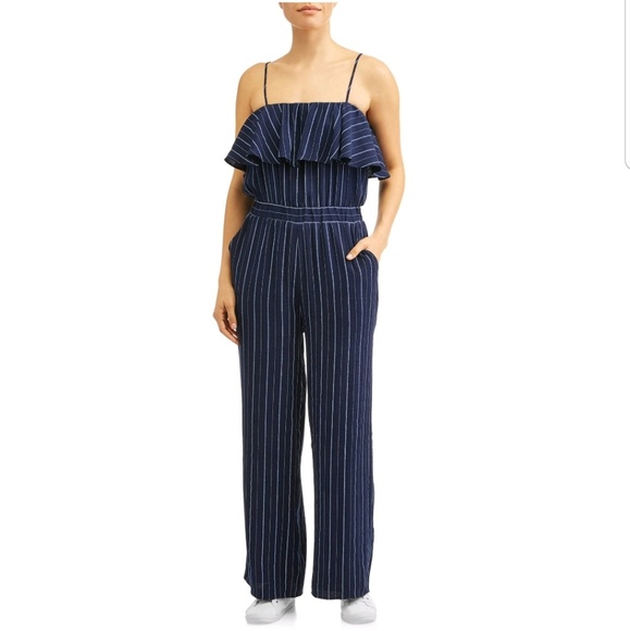 Juniors pinstripe jumpsuit - Picture 1 of 3